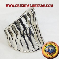 geschnitzt Flamme Silber Bandring