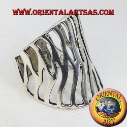 geschnitzt Flamme Silber Bandring