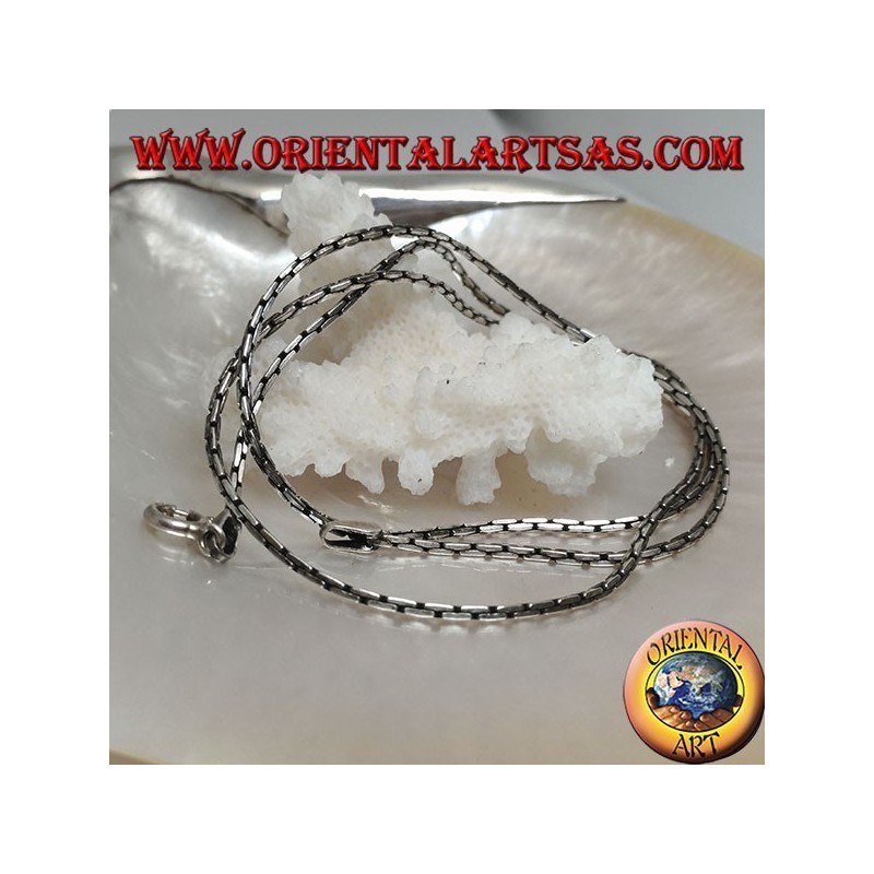 Collana catenina in argento 925 ‰, maglia "snodo" squadrata (spessore 1 mm)