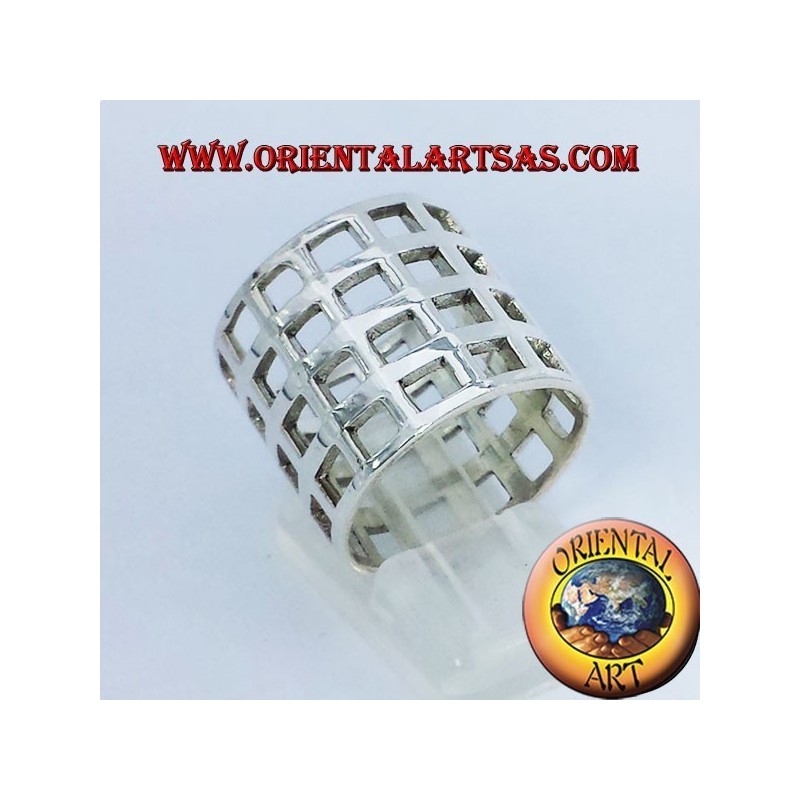 bande perforée damier réseau argent