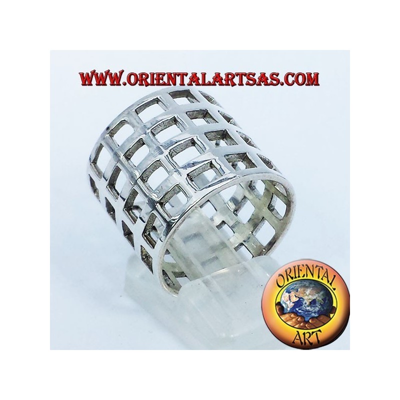 Lochbandnetz kariertes Silber