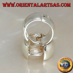 Abgerundeter einfacher Creolen-Silberohrring und 8 x 14 mm Druckknopfverschluss