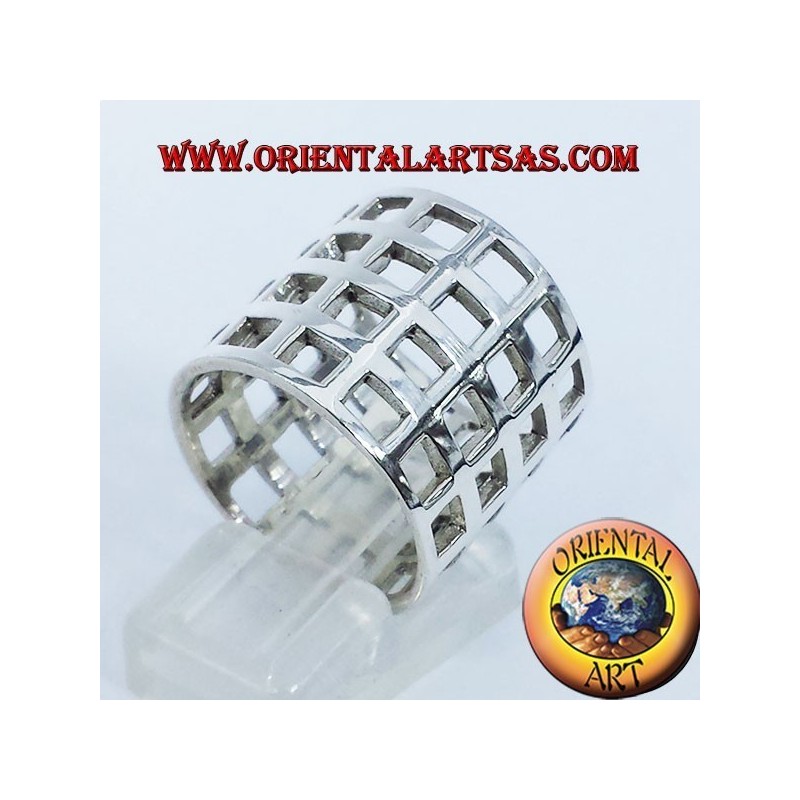 bande perforée damier réseau argent