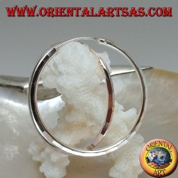 Boucles d'oreilles créoles diamant simple argent 35 x 2 mm