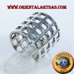 perforated band network checkered silver