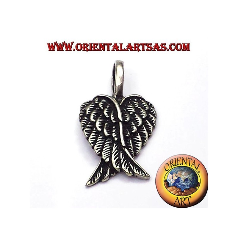Pendentif paire d'ailes d'ange en argent