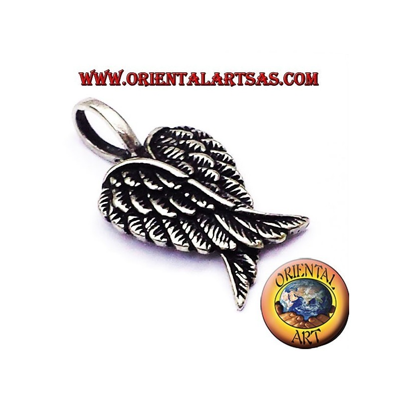 pendant pair of silver angel wings