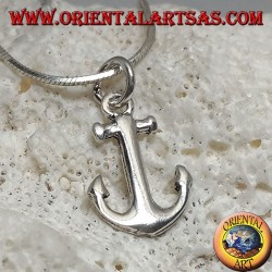 Small beveled anchor shaped silver pendant