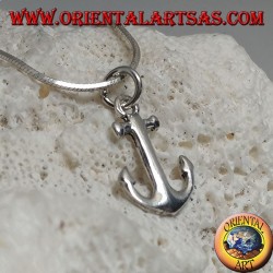 Pendentif en argent en forme de petite ancre biseautée