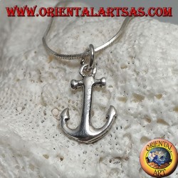 Small beveled anchor shaped silver pendant