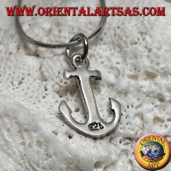 Small beveled anchor shaped silver pendant