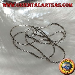 Collar de cadena en plata 925 ‰ con eslabón articulado 50 cm x 1.2 mm