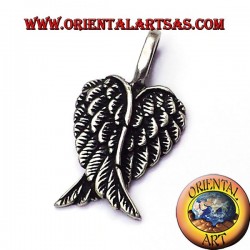 colgante par de alas de ángel de plata
