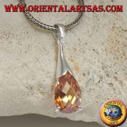 Colgante de plata con circonita champagne