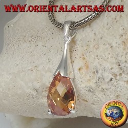 Colgante de plata con circonita champagne