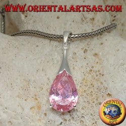 Colgante de plata con circonita rosa