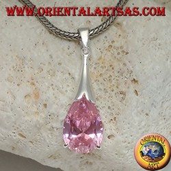 Colgante de plata con circonita rosa