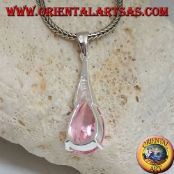 Colgante de plata con circonita rosa