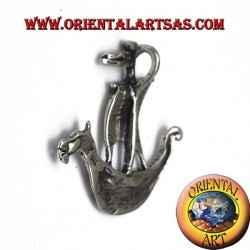 pendant Viking ship sailing silver