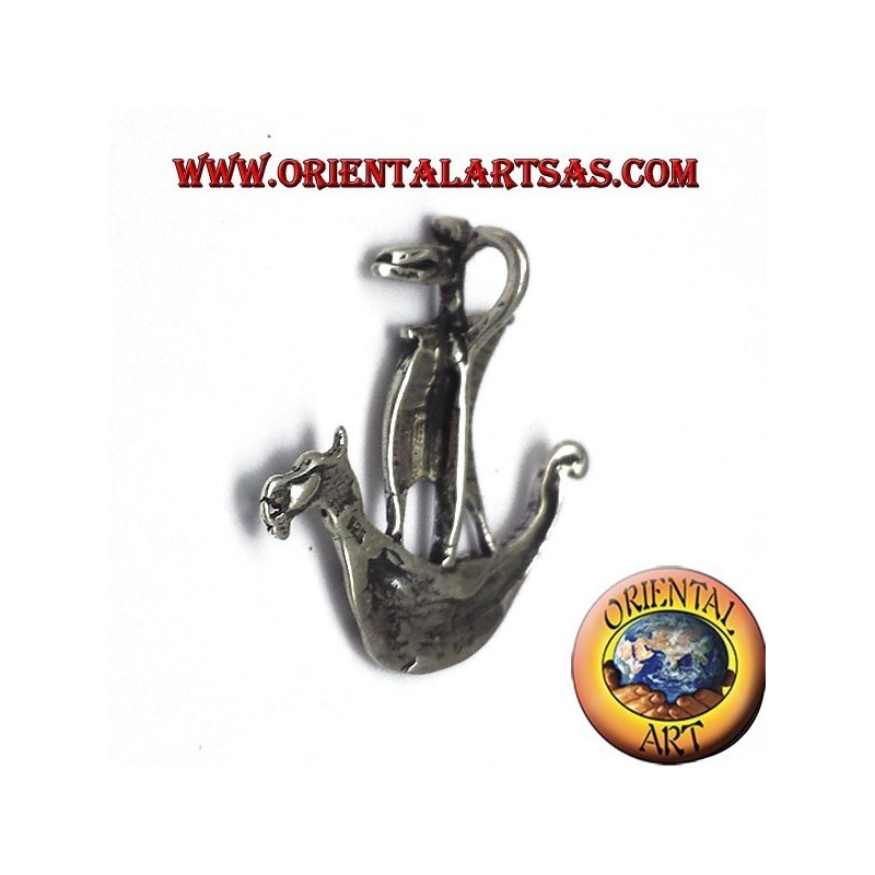 pendant Viking ship sailing silver