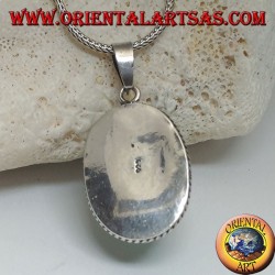 Colgante de plata con turquesa natural tibetano (grande)