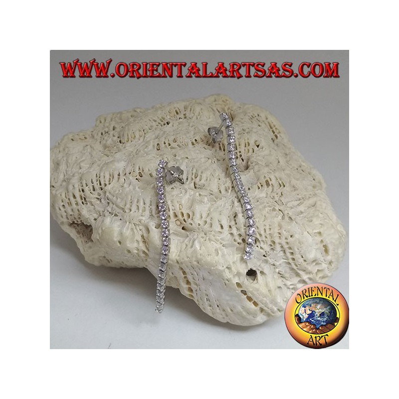 Boucles d'oreilles papillon en argent avec mini pendentif tennis en zircone cubique blanc