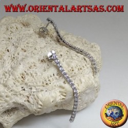 Pendientes de mariposa de plata con mini colgante de tenis de circonita blanca