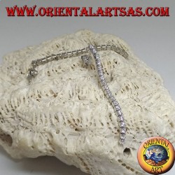 Pendientes de mariposa de plata con mini colgante de tenis de circonita blanca