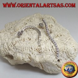 Boucles d'oreilles papillon en argent avec mini pendentif tennis en zircone cubique blanc