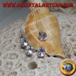 Climbing silver earring (climber) with lobe zircon and fan with three final round zircons