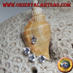 Climbing silver earring (climber) with lobe zircon and fan with three final round zircons