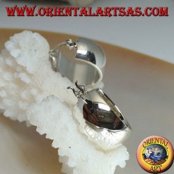 Einfacher ovaler Silberohrring mit 18 x 16 x 8 mm Hebelverschluss