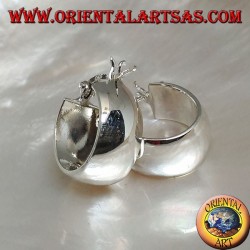 Boucle d'oreille simple ovale en argent avec fermeture à levier 18 x 16 x 8 mm