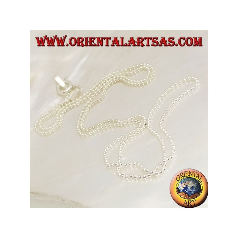 Collar de cadena de plata argento 925 con bolitas de 40 cm x 1.1 mm