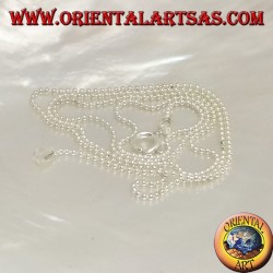 Collar de cadena de plata argento 925 con bolitas de 40 cm x 1.1 mm