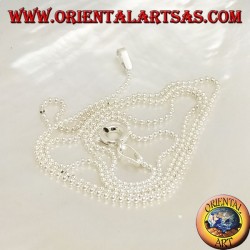 Collar de cadena de plata argento 925 con bolitas de 40 cm x 1.1 mm