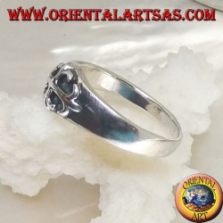 Silver ring with lily cross (symbol of the French dynasties) in high relief