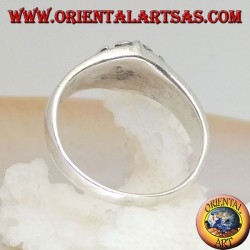 Silver ring with lily cross (symbol of the French dynasties) in high relief