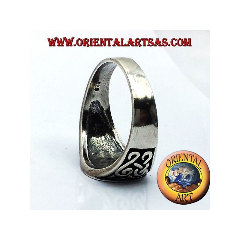 anello sigillo sole nero in argento