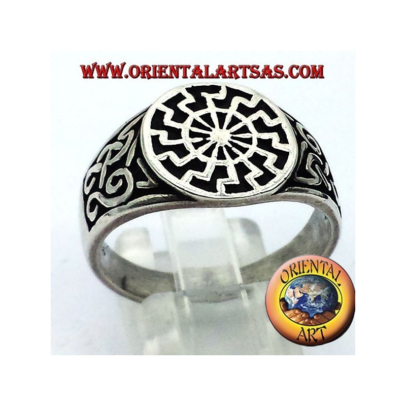 schwarze Sonne Ringdichtung Silber