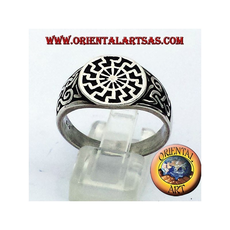 schwarze Sonne Ringdichtung Silber