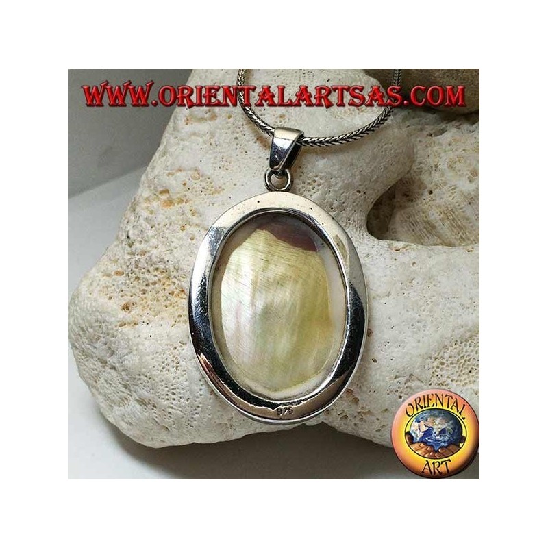 Collana In Argento Sterling 925 Ovale Turchese Naturale 9x7mm Rodonite