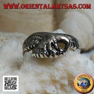 Anello in argento, aquila sorvolante in perlustrazione (piccola)