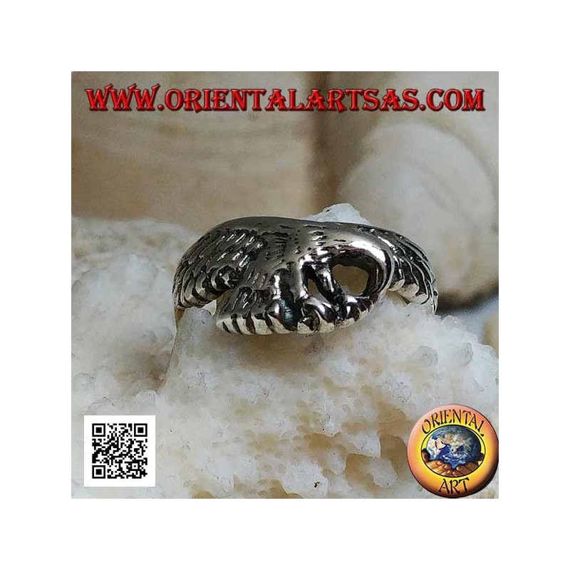 Bague en argent, aigle en patrouille (petit)