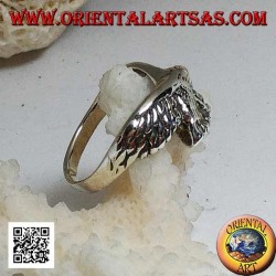 Silver ring, patrolling eagle (small)