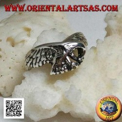 Silver ring, patrolling eagle (small)