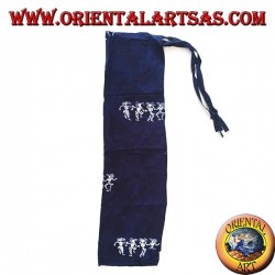 Pantapareo mare unisex lungo blu con disegni bianchi di indigeni danzanti