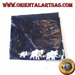 Pantapareo marino unisex azul largo con diseños blancos de familias de elefantes, jirafas y camellos