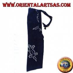 Long unisex blue sea pantapareo with white lizard designs