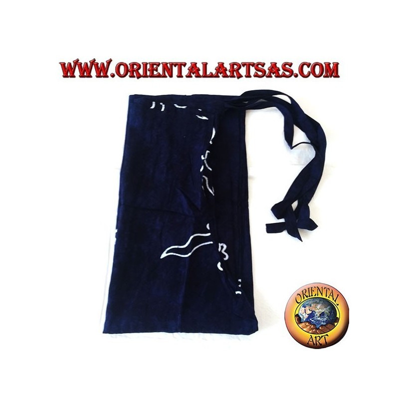 Long unisex blue sea pantapareo with white lizard designs